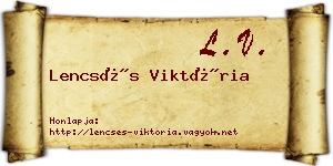 Lencsés Viktória névjegykártya