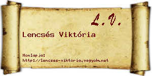 Lencsés Viktória névjegykártya